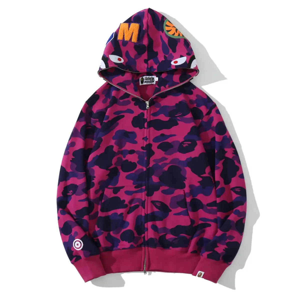BAPE Color Camo Shark Zip Hoodie Purple elite fits