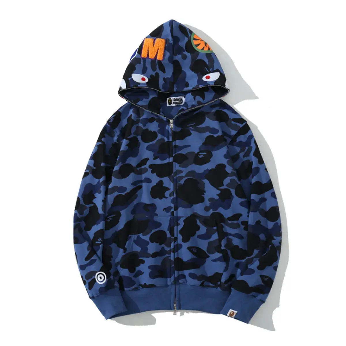 BAPE COLOR CAMO SHARK ZIP HOODIE NAVY elite fits