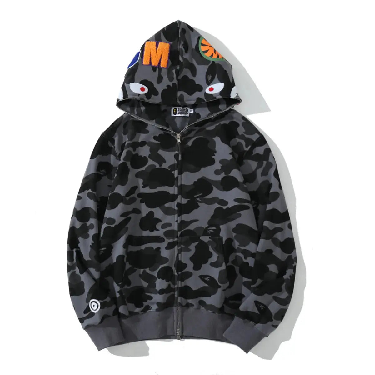 BAPE Color Camo Shark Zip Hoodie Black elite fits