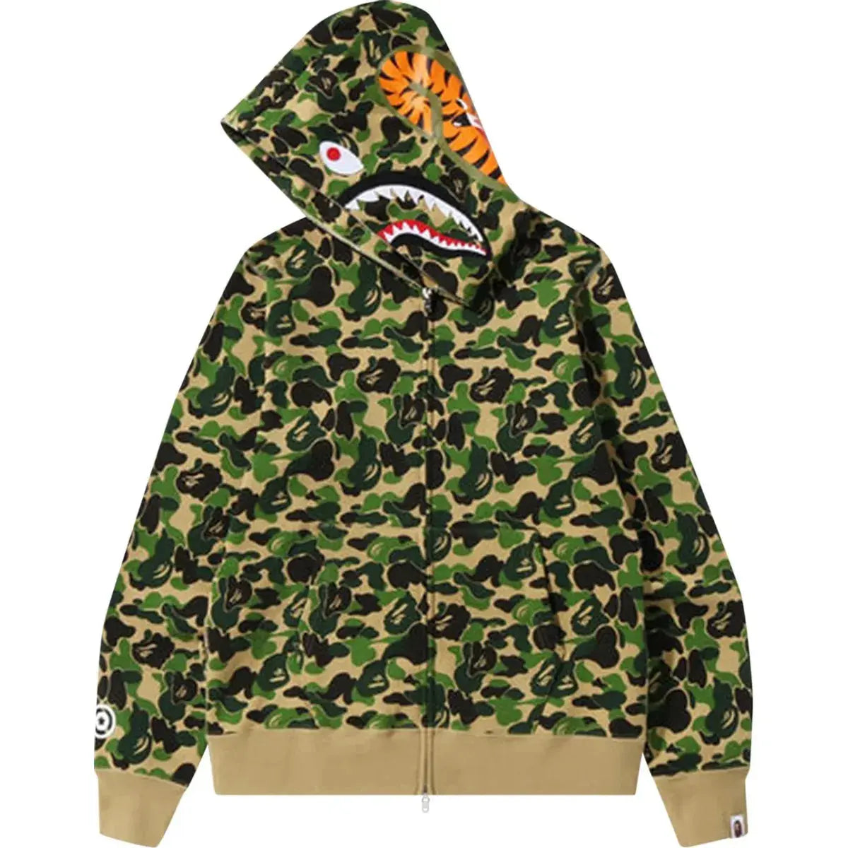 BAPE Camo Shark Zip Hoodie Green elite fits
