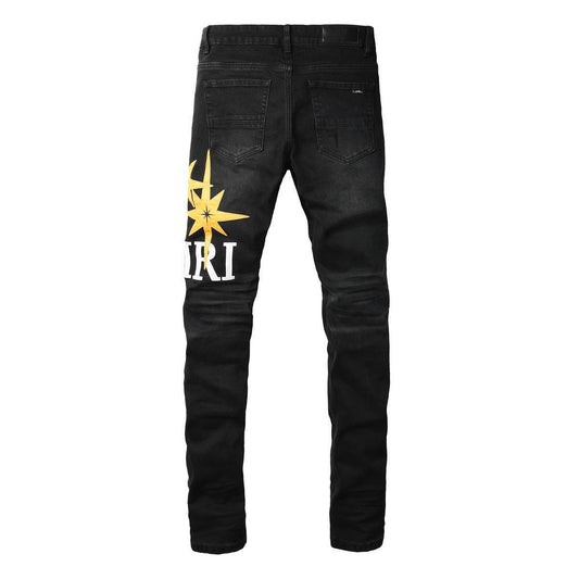 Amiri Black Star Logo Slim Denim