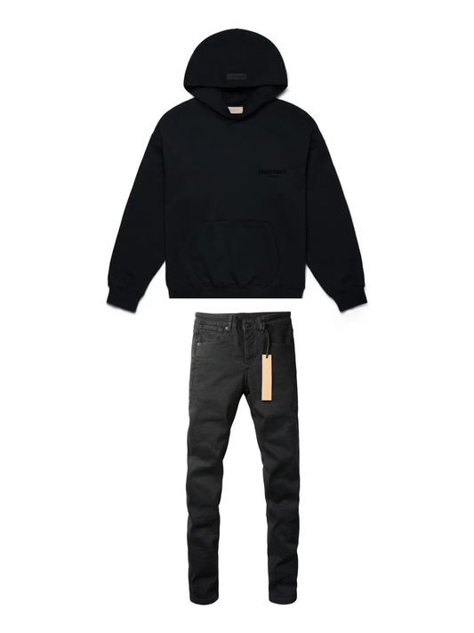 black essentials hoodie + Kusbi Jeans Bundle