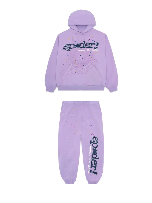 Sp5der Acai Hoodie Purple Set