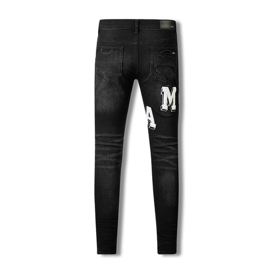 black and white logo Amiri Jeans