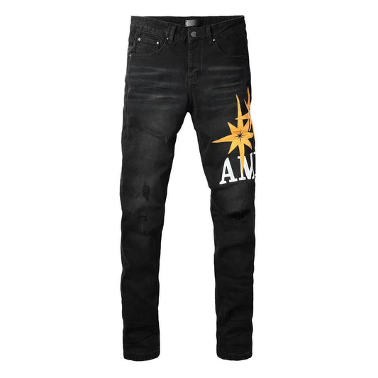 Amiri Black Star Logo Slim Denim