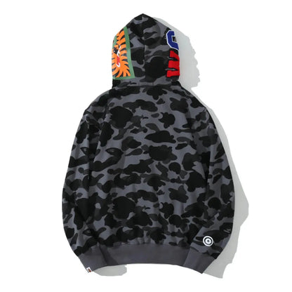 BAPE Color Camo Shark Zip Hoodie Black elite fits