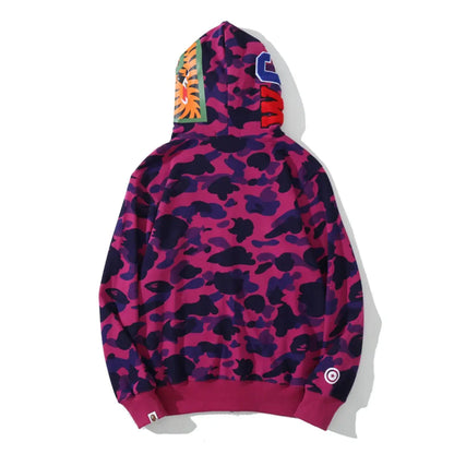 BAPE Color Camo Shark Zip Hoodie Purple elite fits