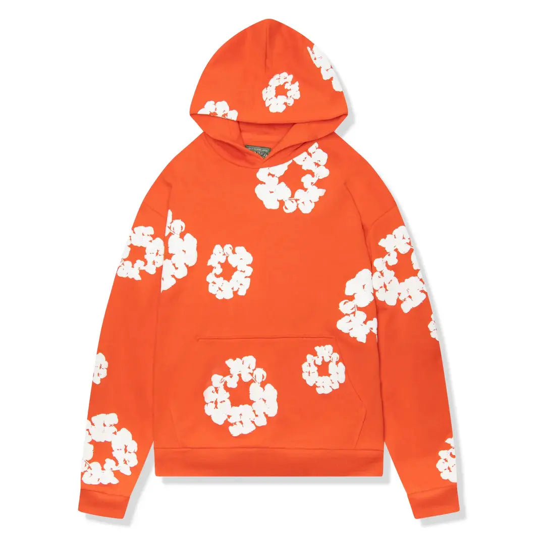 Denim Tear Hoodie Orange elite fits