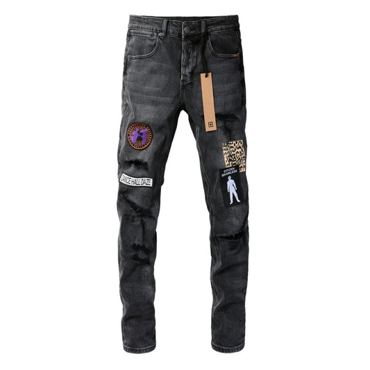 Ksubi Black Multi-Graphic Distressed Denim
